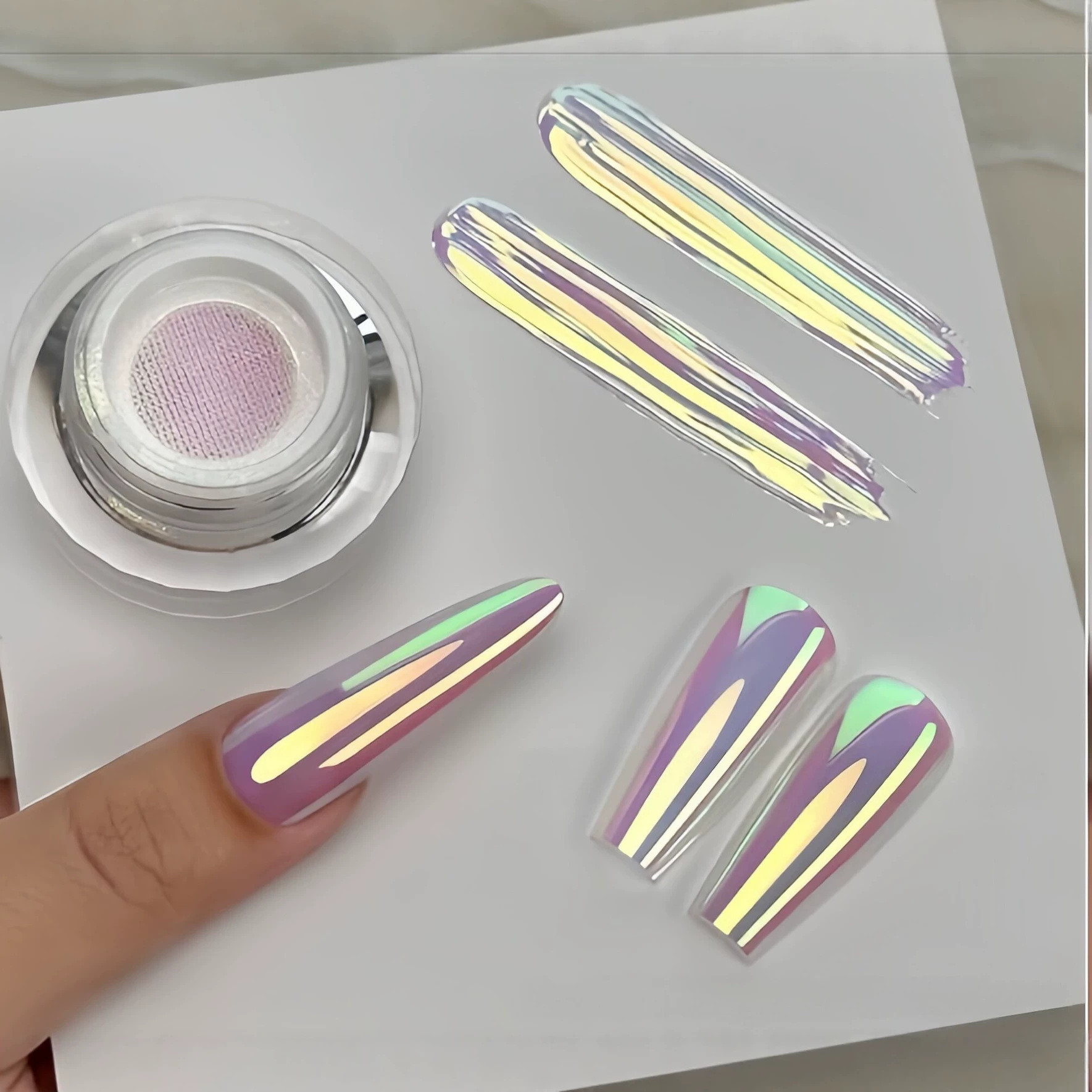Dip Powder Nail - 7カラーズ ユニコーン クローム ネオンパウダー ヒューマンフィッシュパウダー マカロン