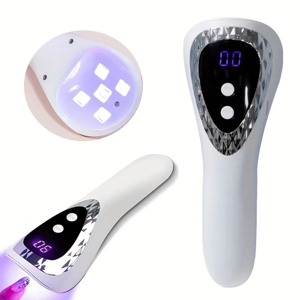 Nail Art Gel Polish - 携帯用UV LEDネイルランプ。プロ仕様の小型マニキュアランプ。充電式で、5つのLEDライトを搭載。ジェルネイル用のドライヤーランプ。ネイルアートに最適。