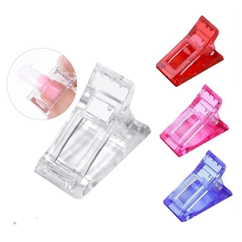 Nail Art Gel Polish - 10/20個入りネイルクリップ アクリルネイル プラスチック製ネイルエクステンションチップ クイックビルディング UVジェル LED