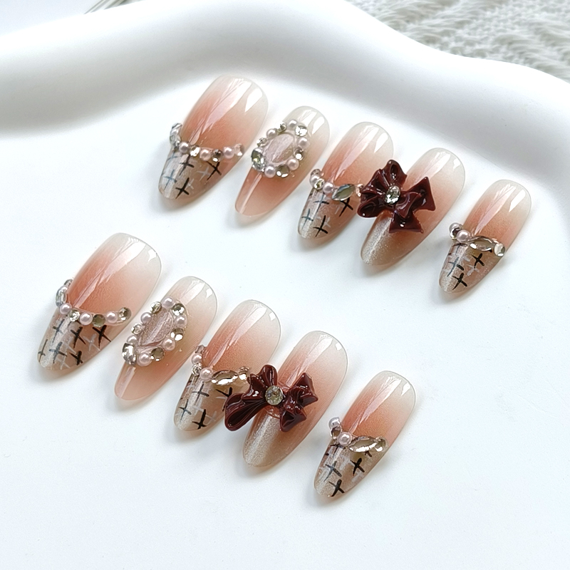 10 個フレンチスタイルのかわいいダイヤモンドがちりばめられ - Nail Art Elegan のレビューと価格