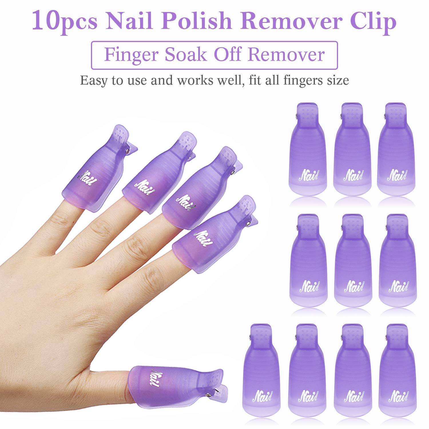 10個入り プラスチック製 ネイルアート ソークオフ キャッ - Nail Art Gel Polish のレビューと価格