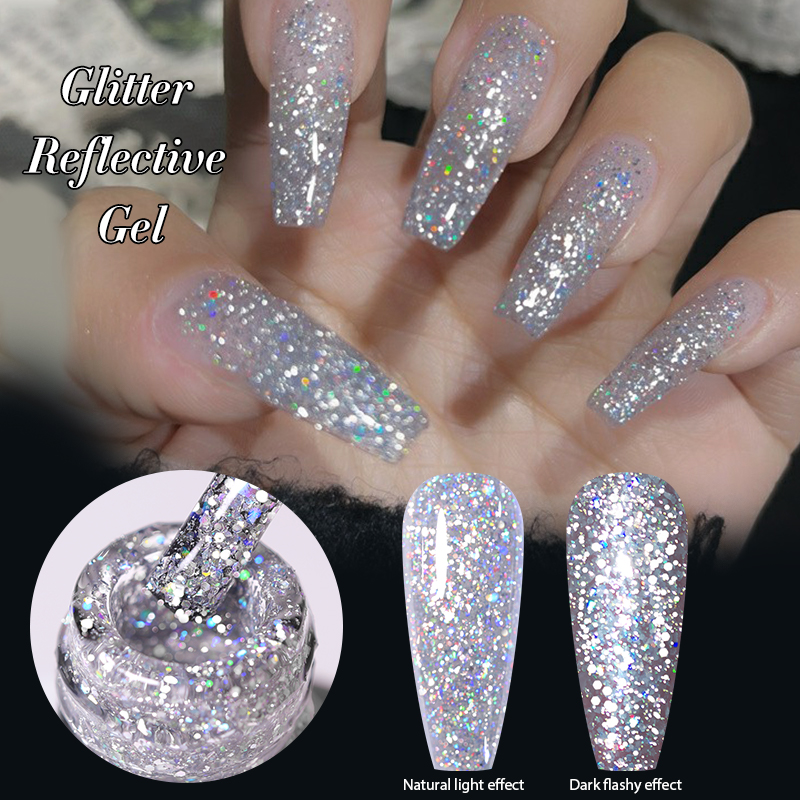 BORN PRETTY 6色 リフレクティブ ネイルジェルポ - Dip Powder Nail のレビューと価格