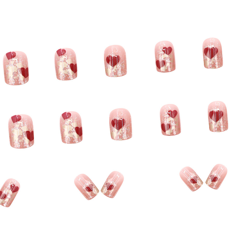 24枚入り/セット ショートスクエアフェイクネイル 女性用  - Nail Art Red のレビューと価格