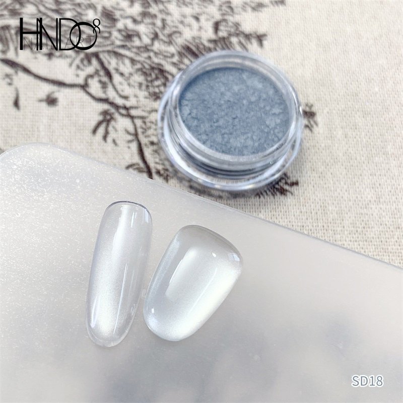 HNDO 新シルバーホワイト 3D キャットアイ磁性粉末グリ - Dip Powder Nail のレビューと価格