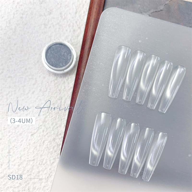 HNDO 新シルバーホワイト 3D キャットアイ磁性粉末グリ - Dip Powder Nail のレビューと価格