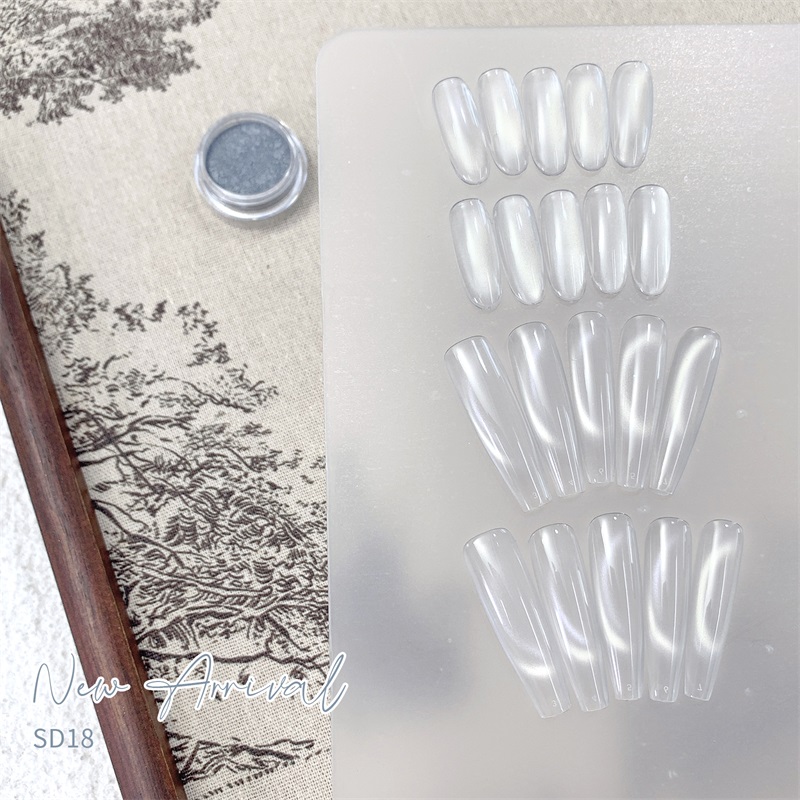 HNDO 新シルバーホワイト 3D キャットアイ磁性粉末グリ - Dip Powder Nail のレビューと価格
