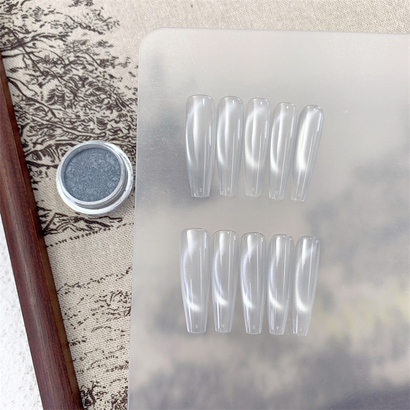HNDO 新シルバーホワイト 3D キャットアイ磁性粉末グリ - Dip Powder Nail のレビューと価格
