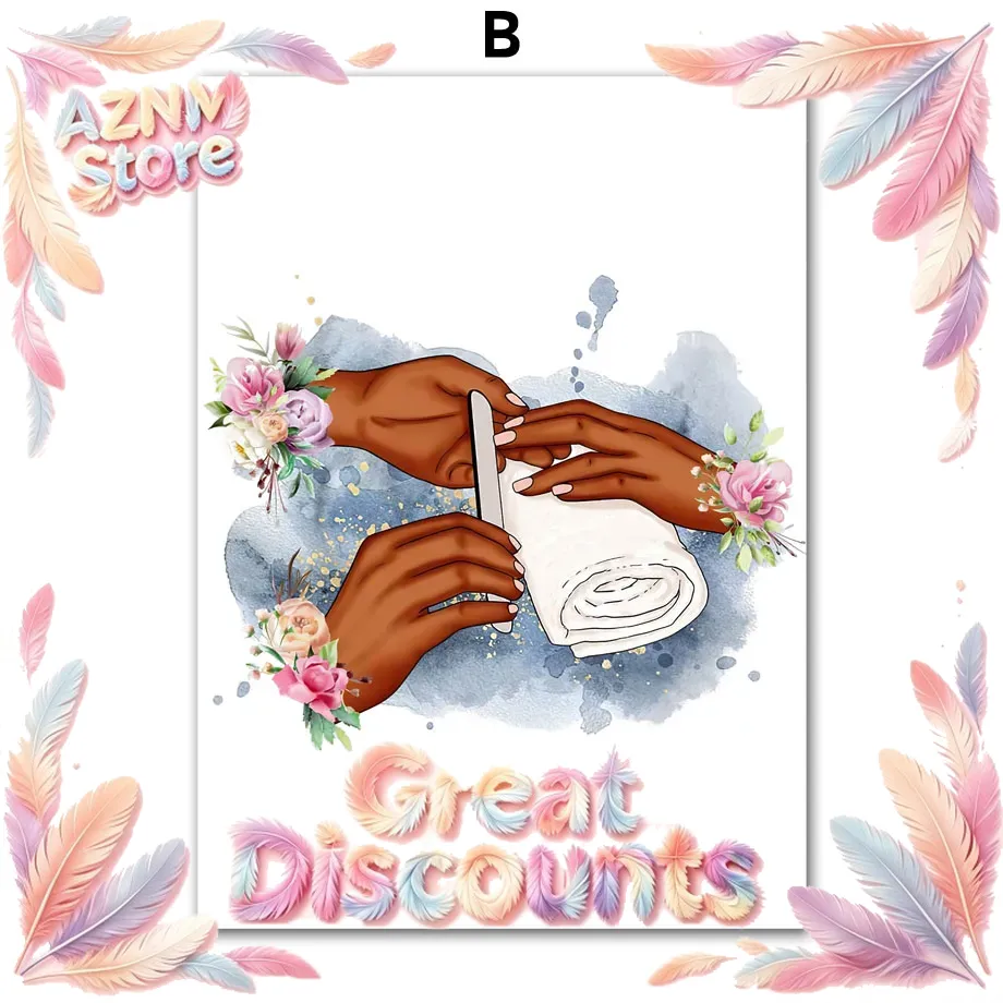 ウォールアートキャンバス絵画 花柄 ファッションガール ラブ - Nail Art Gel Polish のレビューと価格
