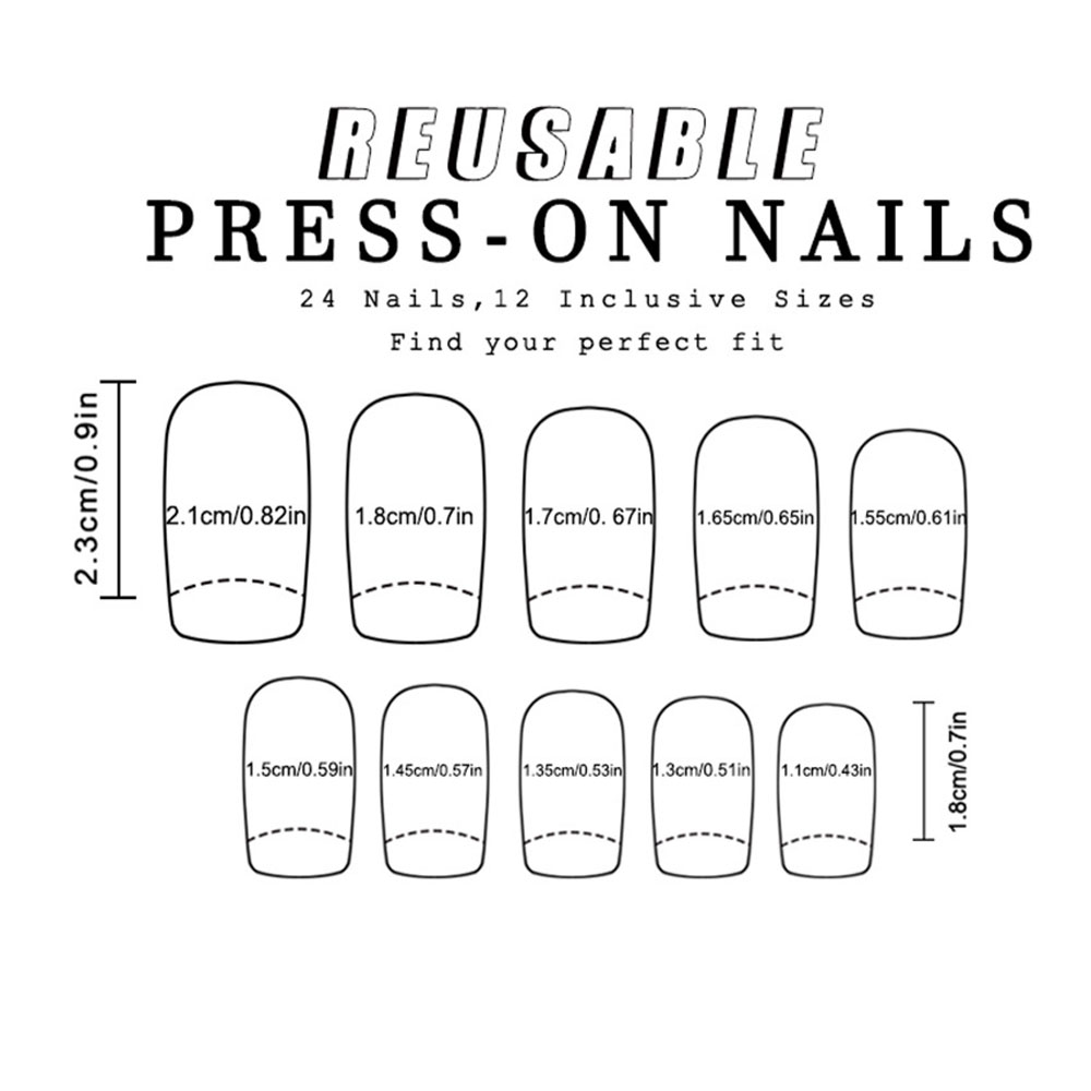 24 ピース/セットカラフルなフェイクネイル Y2K イエロ - Nail Art Red のレビューと価格