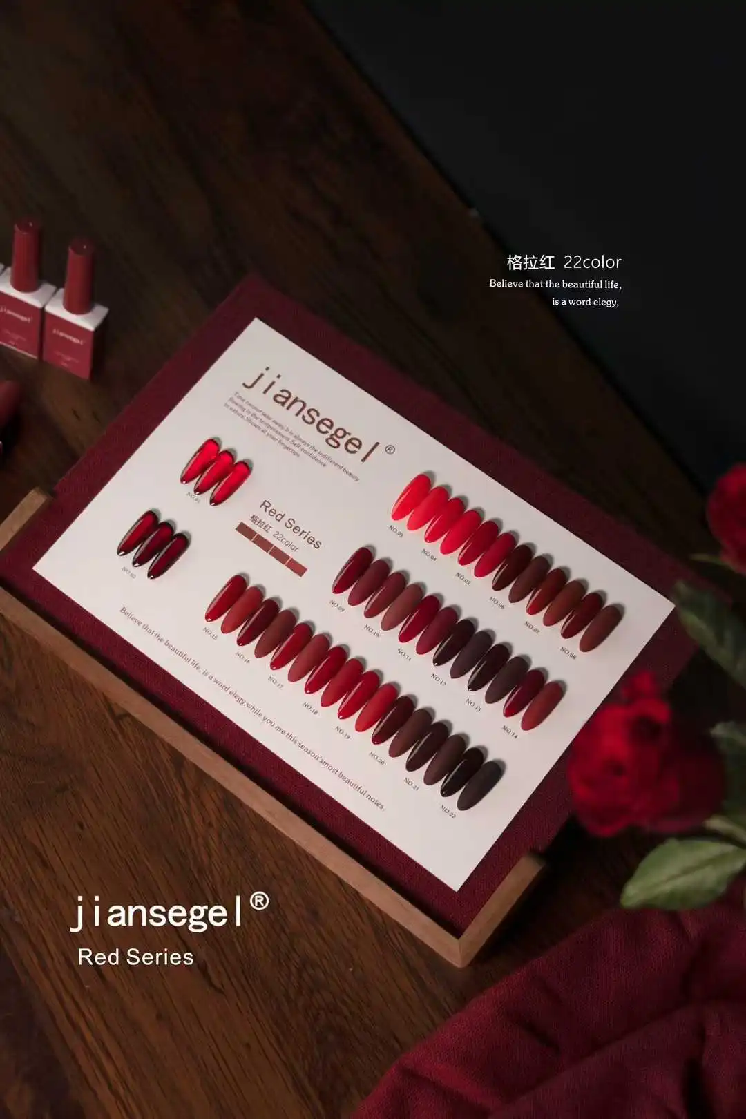 JIANSE 22色ネイルジェルセット ネイルサロン レッド - Nail Art Red のレビューと価格