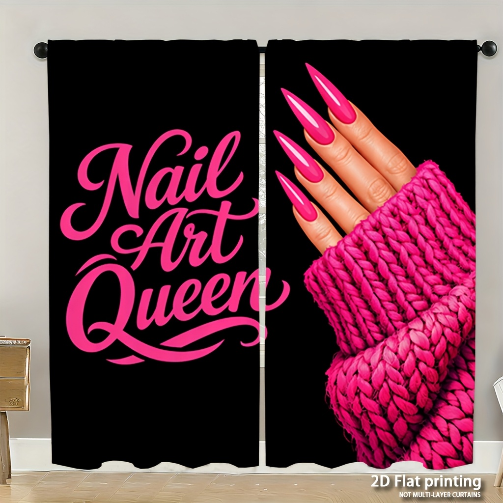 ネイルアートクイーンカーテン、ピンクのマニキュアハンドプリン - Nail Art Queen のレビューと価格